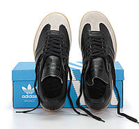 Чоловічі кросівки весни чорні Adidas Samba Black Grey. Чорні із сірим кеди весна літо чоловічі Адідас Самба, фото 4