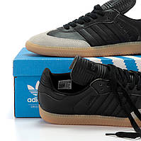Чоловічі кросівки весни чорні Adidas Samba Black Grey. Чорні із сірим кеди весна літо чоловічі Адідас Самба, фото 9