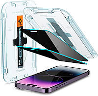 Защитное стекло Spigen GlasTR EZ FIT Privacy для iPhone 14 Pro Max ( 2 стекла + рамка для поклейки), AGL05203