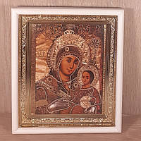 Ікона Віфлеємська Пресвята Богородиця, лик 15х18 см, у білому прямому дерев'яному кіоті