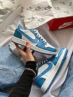 Кроссівки модні жіночі Nike Air Jordan 1 Low Blue/White. Жіночі кросси на кожен день Найк Аір Джордан 1., фото 11