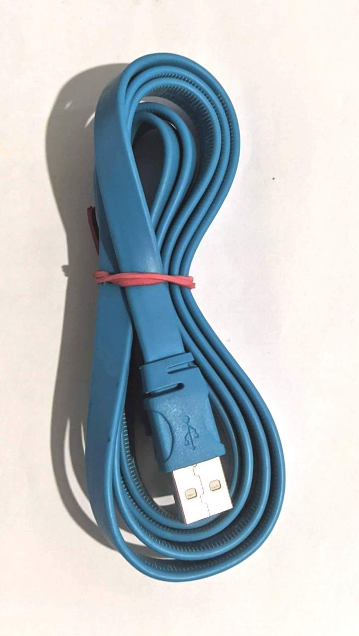 Кабель Usb micro Плоский Blue, фото 1