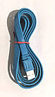 Кабель Usb micro Плоский Blue