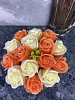 Шикарный подарок! 15 роз! Букет из мыльных роз, мыльные розы, роза в шляпной коробке