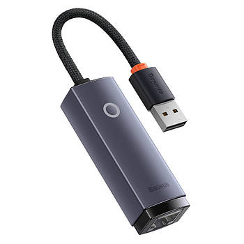 Мережевий адаптер для інтернету USB на RJ45 BASEUS 100Mb/s Lite Series Ethernet 100Mbps (сірий)