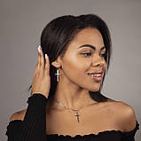 Срібні сережки Хрести народжені, фото 2