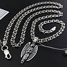 Чоловічий срібний ланцюжок бісмарк і кулон Ангел хранитель Михаїл 55 см, фото 9