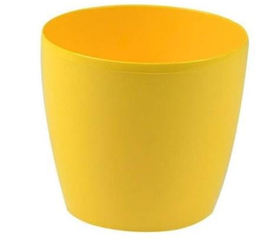 Кашпо декоративне пластикове  Ламела Магнолія ЖОВТИЙ 120 мм з підставкою