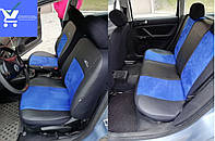 Авто чохли комбіновані Daewoo Lanos (1997-2017) Pok-ter Unico Premium з синьою вставкой