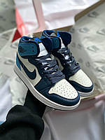 Модні кроссівки для чоловіків і жінок Найк Аір Джордан Ретро 1. Кросси унісекс Nike Air Jordan Retro High Blue., фото 3