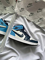 Модні кроссівки для чоловіків і жінок Найк Аір Джордан Ретро 1. Кросси унісекс Nike Air Jordan Retro High Blue., фото 5