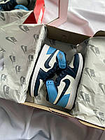 Модні кроссівки для чоловіків і жінок Найк Аір Джордан Ретро 1. Кросси унісекс Nike Air Jordan Retro High Blue., фото 8