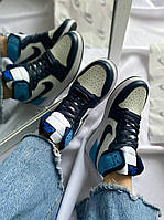 Модні кроссівки для чоловіків і жінок Найк Аір Джордан Ретро 1. Кросси унісекс Nike Air Jordan Retro High Blue., фото 9