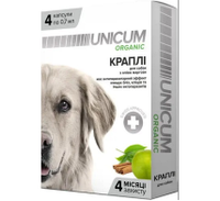 UNICUM ORGANIC (4 капсулы)/10 Капли на натуральной основе для отпугивания блох и клещей для собак