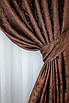 Комплект (2шт. 1,5х2,7м.) жакардових штор. Колір коричневий. Код 1088ш 30-901, фото 4