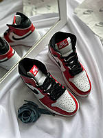Високі кроссівки жіночі Nike Air Jordan Retro High Red/White. Класні жіночі кросси Найк Аір Джордан 1., фото 6