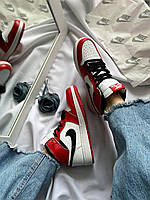 Високі кроссівки жіночі Nike Air Jordan Retro High Red/White. Класні жіночі кросси Найк Аір Джордан 1., фото 9