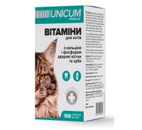 Витамины UNICUM premium для кошек зубы и кости 100табл. 50г/10