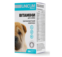 Вітаміни UNICUM premium для собак протиалергічний комплекс 100 табл., 100г/10