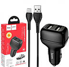 Автомобільний зарядний пристрій Hoco Mikro Z36 2in1 2,4A