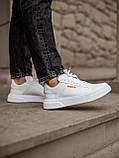 Кросівки чоловічі South White білі кеди шкіряні демісезонні повсякденні стильні модні, фото 4