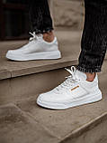 Кросівки чоловічі South White білі кеди шкіряні демісезонні повсякденні стильні модні, фото 8