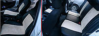Авто чехлы комбинированые Honda Jazz (2007-2013) Pok-ter Unico Premium с бежевой вставкой