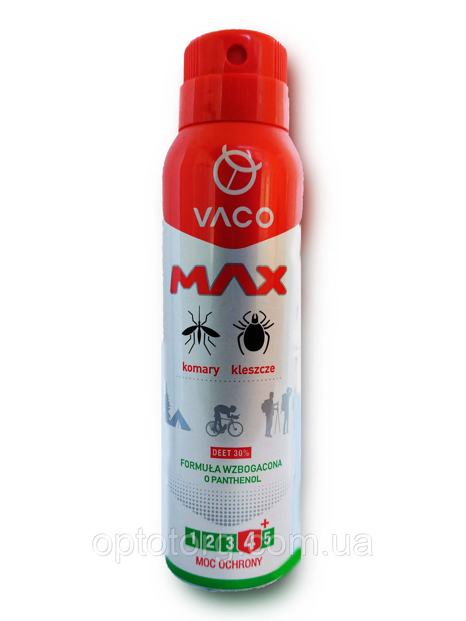VACO SPRAY MAX аерозоль від комарів, кліщів, мошок з пантенолом (ДЕТА 30%) Польща