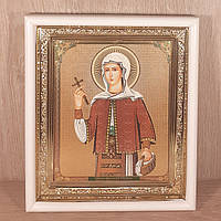 Ікона Філофтея румунська свята, лик 15х18 см, у білому прямому дерев'яному кіоті