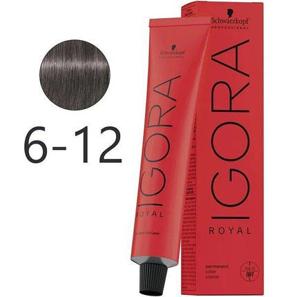 Крем-фарба для волосся Schwarzkopf Igora Royal 6-12 Темно-Русявий Сріблясто-Попелястий 60 мл, фото 1