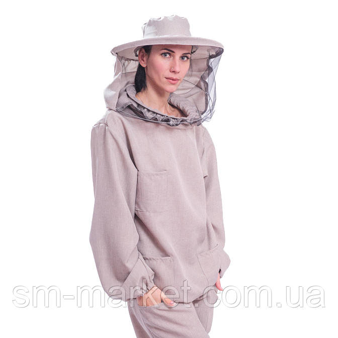 Куртка бджоляра з льон-габардину, сітка класичного зразка