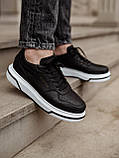 Кросівки чоловічі South Tail чорні на білій підошві кеди шкіряні демісезонні повсякденні стильні модні, фото 7