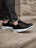Кросівки чоловічі South Tail чорні на білій підошві кеди шкіряні демісезонні повсякденні стильні модні, фото 8