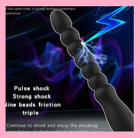 Анальний силіконовий вібратор із ручкою, Прапор для аналога з електорстимуляцією й вібрацією, Інтимні іграшки