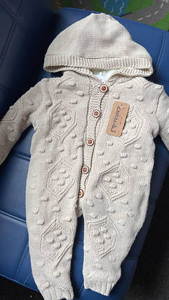 Комбінезон вязаний на овчині (9-12м.) (YOLA.BABY.SHOP), фото 1
