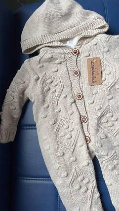 Комбінезон вязаний на овчині (9-12м.) (YOLA.BABY.SHOP), фото 3