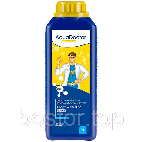 Очисний засіб для ватерлінії басейну та СПА Аквадоктор AquaDoctor CW CleanWaterline Крок 1, 1 л, фото 1