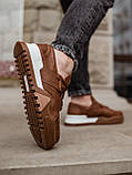Кросівки чоловічі South Brown коричневі на білій підошві кеди шкіряні демісезонні повсякденні стильні, фото 6