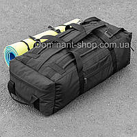 Армейская тактичесая сумка рюкзак БАУЛ черный Novator транспортный на 80 литров тканевая для вещей ВСУ