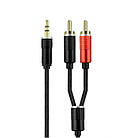 Кабель 3,5 - 2 тюльпан 1,5м KY-180