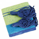 Мексиканський підвісний гамак для туризму з бавовни 180х80 см Синьо-зелений, фото 3