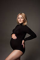 Боді чорне для фотосесії вагітної