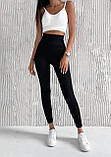 Лосини в рубчик із високою посадкою Спортивні лосини для фітнесу Жіночі легінси для йоги, фото 4