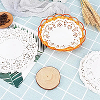 Кружевные салфетки круглые бумажные Ø 14 см 250 шт салфетки ажурные для торта