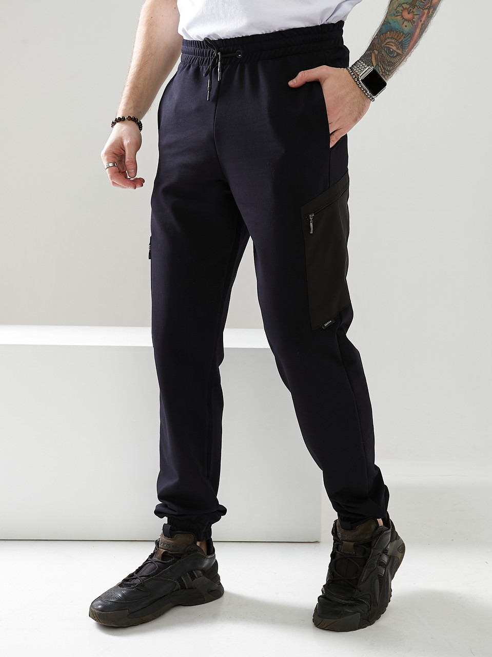 Мужские штаны на резинке внизу 1032 темно-синий (ID#1773084744), цена ...