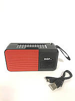 Колонка портативна (FM+USB flash+ micro SD+Bluetooth) + ліхтарик solar Haf HF-F6 Red