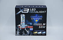 Комплект світлодіодних ламп головного світла LED X3 H3 світлодіодна фара основного світла, автолампа LED X3 H3, фото 2