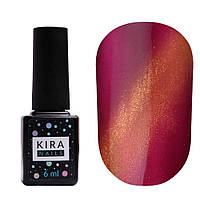 Гель-лак Kira Nails Cat Eye №002 (винно-золотий, магнітний), 6 мл