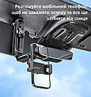 Багатофункціональний підвісний автомобільний тримач для телефона на сонцезахисний козирок Yesido C194 Black, фото 3