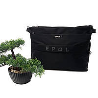Модна сумка-шопер поліестер чорний Арт.6042-06 black Epol (54)